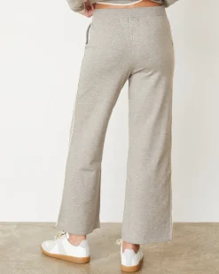 MONROW Lightknit Pant With Contrast Piping HEATHERGREY Hot
